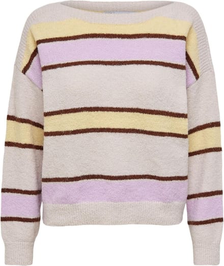 ONLMUSSA LIFE L/S PULLOVER CC KNT - Pumice Stone/W