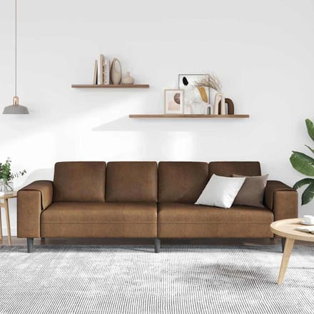 vidaXL - Woonkamerbank - Bruin - 250 - x - 77 - x - 76 - cm