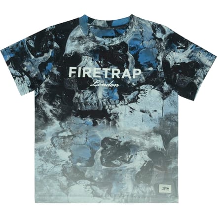 Firetrap T-shirt met all-overprint voor jongens (Blauw)