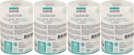 Glorex Keratex gips - 4x - 3 meter x 8 cm - zwangere buik gipsen - hobby gips - huidvriendelijk gips