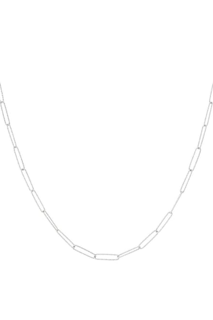 Bijoutheek Collier Schakels Gehamerd Zilver