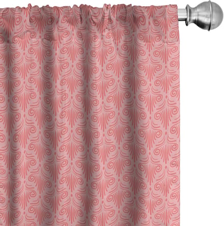 ABAKUHAUS 2x Voorhang – Microfiber 75x245 cm – Coral/Blush Geometrisch
