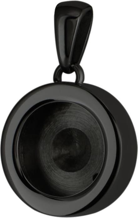 Quiges RVS Verwisselbare Mini Munt Ketting Hanger Houder Medaillon Schroefsysteem Zwart Glans