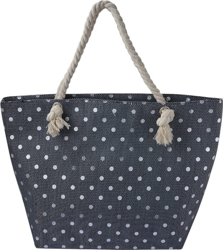 Juleeze Strandtas 56x37 cm Zwart Polyester Stippen Handtas Dames