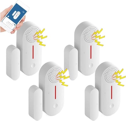 Deuralarmen - Raamsensor Alarm - Huis Beveiligen - 120DB Geluidsalarm - 4 Stuks - Wit