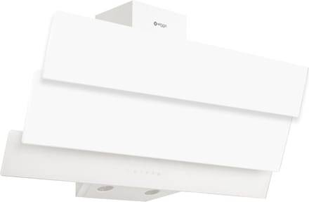 Wiggo WE-E933G(W) - Schuine Afzuigkap - 90 cm - Wit Triple Glas