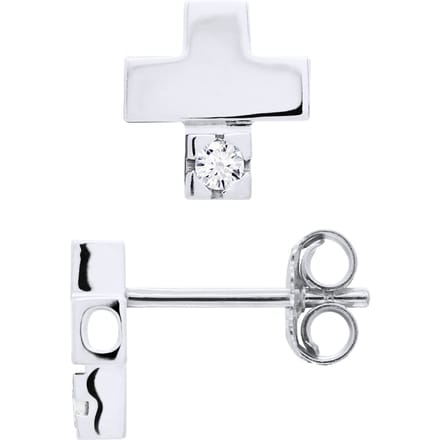 Stud Oorbellen Diamond Jewelry 0060 Cts CROSS 925