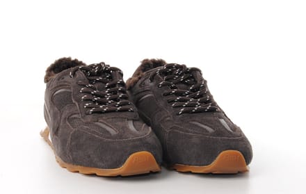 Ash Italia dames sneaker Kasar Fur suède donkerbruin