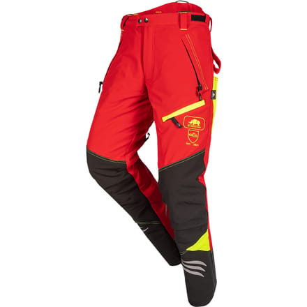 SIP Protection Ninja Kettingzaagbroek, klasse 1 type A - Rood/Fluo Geel - lang - M