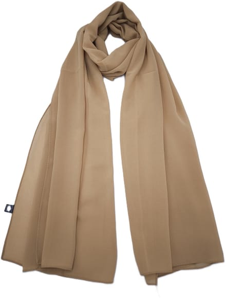 Lange dames sjaal Ditte-effen caramel bruin-omslagdoek-stola