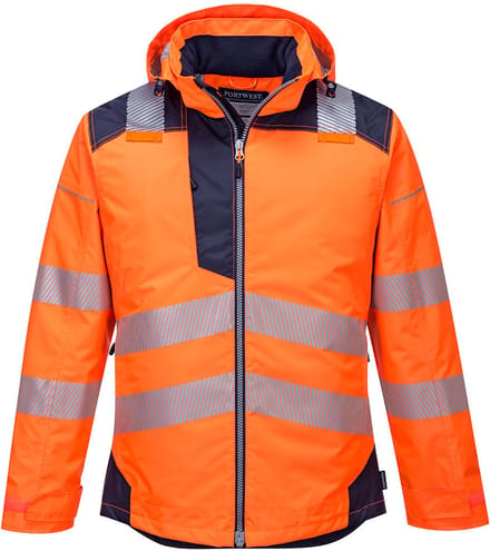 Portwest PW3 Hi-Vis Winterjack T400 - Oranje/Marine - L