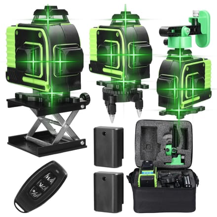 Niveau Laser multifonctionnel 16 lignes, fonction d'auto-nivellement à 3 degrés, outil de nivellement, sol omnidirectionnel EU Plug multicolore