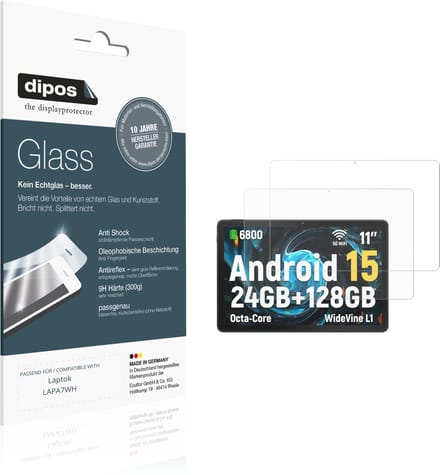 dipos – 2x Matte Pantserfolie geschikt voor Laptok LAPA7WH | 9H Screenprotector