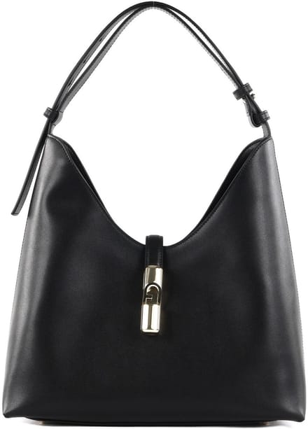 FURLA Leren schoudertas Goccia Hobo Bag Nero zwart
