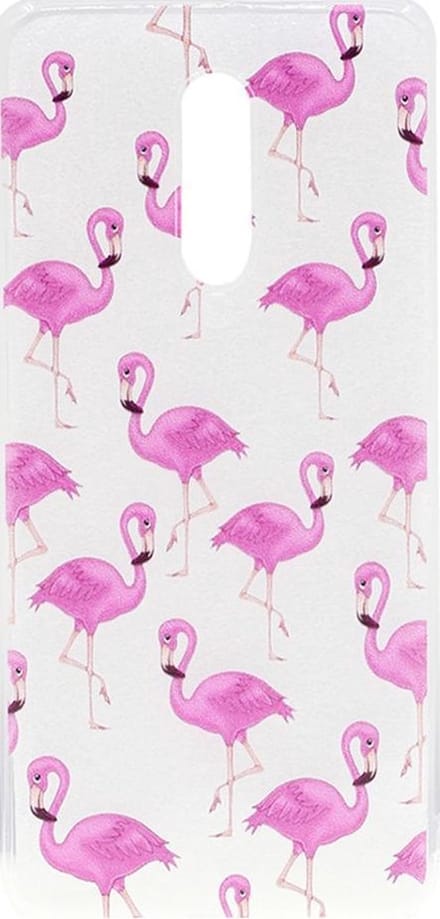 Shop4 - OnePlus 7 Hoesje - Zachte Back Case Flamingo's Transparant