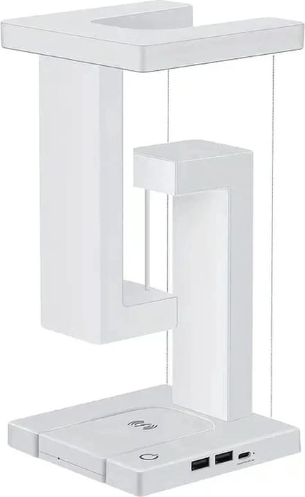 DrPhone ZenGlow – LED Modieuze Bureaulamp – Ingebouwde Draadloze Oplader – Verstelbare Verlichting – Nachtlamp - Wit