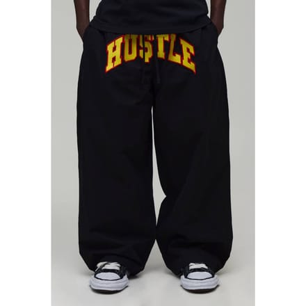 Extreme Parachute Fit Embroidered Trousers | Black | Size Medium