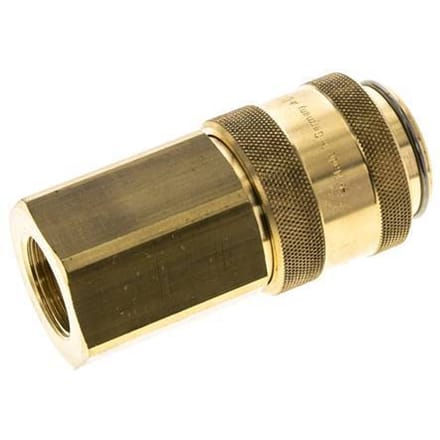 Messing DN 19 Luchtkoppeling Snelkoppeling G 3/4 inch Binnendraad Double Shut-Off - CLS19-F-B-SV-034