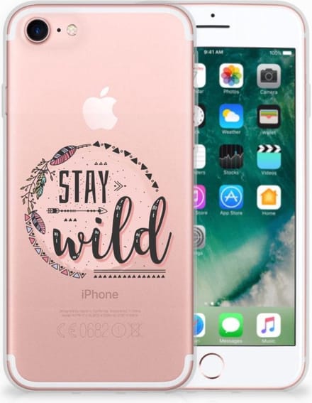 iPhone SE 2022 | SE 2020 | 8 | 7 Telefoonhoesje met Naam Boho Stay Wild