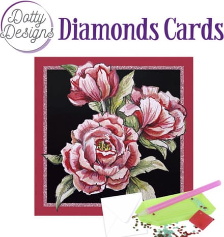 Dotty Designs Diamond Cards - Pink Roses