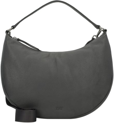 JOST Leren Schoudertas Vika Hobo Bag Mid Grey Grijs
