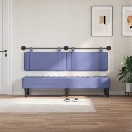 vidaXL - Hangend - hoofdbord - Jeans - Blauw - Stof