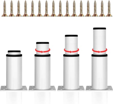 Meubelpoten Set - Kastpoten - Meubels Verhogen - Verstelbaar Hoogte - 8-12 cm - Wit