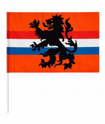 Zwaaivlag oranje R/W/B + Leeuw 60 x 90 cm