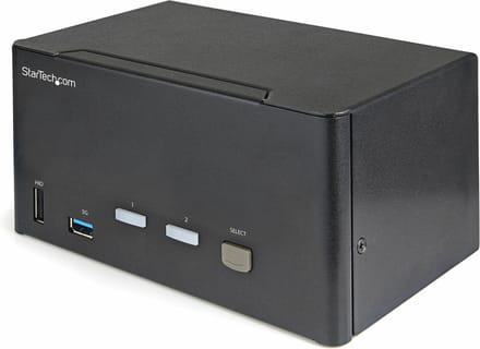 StarTech 2 Port Triple Monitor KVM HDMI, 4K 60Hz - KVM Schakelaar met 2x USB 3.0 (5Gbps) & 4x USB 2.