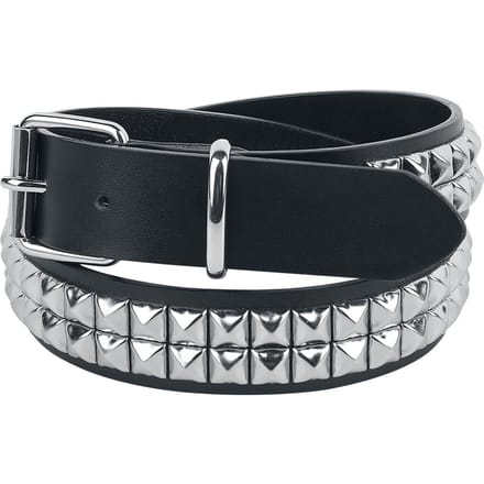 Black Premium by EMP Zwarte riem met dubbele rij studs - Unisex - 85 cm