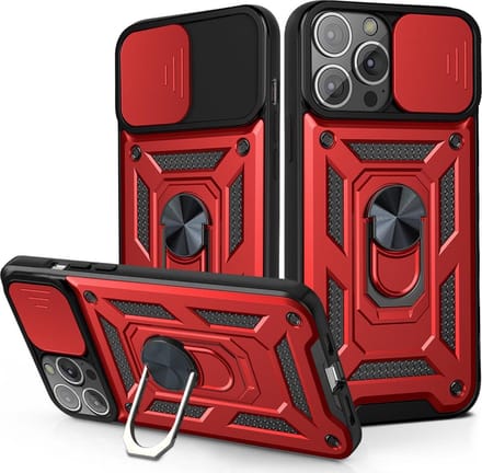 Hoesje geschikt voor iPhone 7 - Backcover - Rugged Armor - Camerabescherming - Extra valbescherming - TPU - Rood