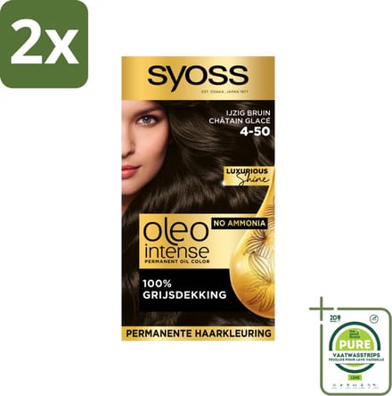 Syoss Oleo Intense - Haarverf - 4-50 - Ijzig Bruin - 115ml x 2