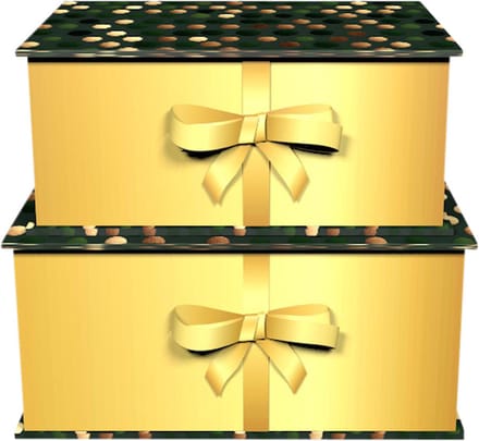 Dekoratief | Set 2 dozen m/strik 'Dotty Chique', 20x15x9cm | A245649