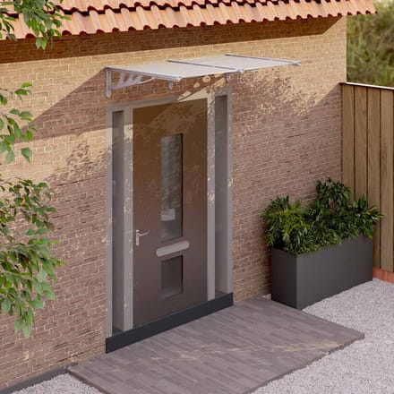 vidaXL - Deurluifel - 152,5x90 - cm - polycarbonaat - grijs - en - transparant