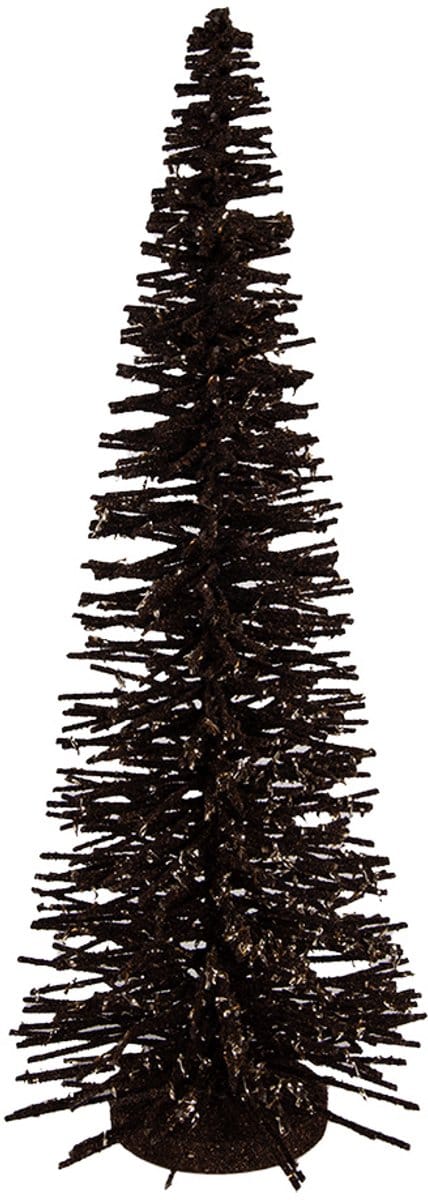 Clayre & Eef Kerstdecoratie Beeld Kerstboom Ø 20x50 cm Bruin Hout