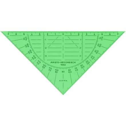Aristo geodriehoek - schaalverdeling 14cm - flexibel - transparant groen - AR-1550GR