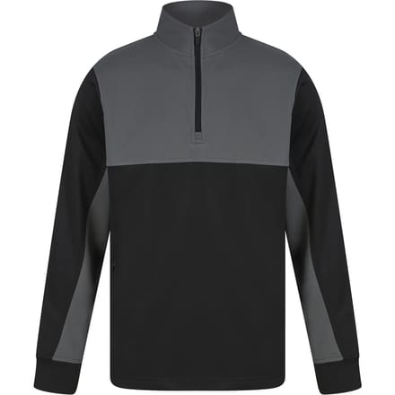 Adults 1/4 Zip Tracksuit Top met rits Black/Gunmetal - S