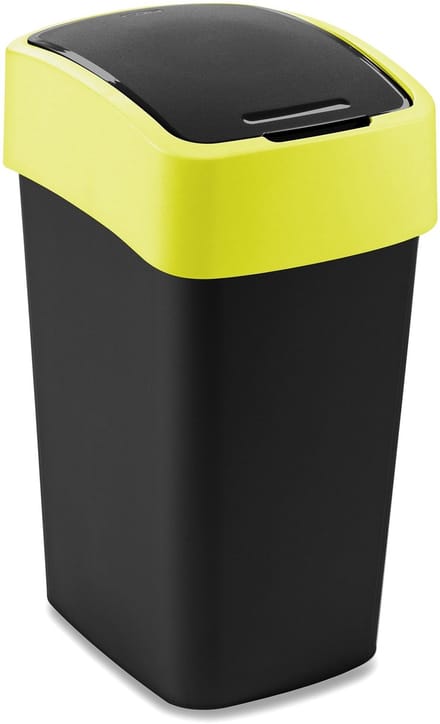 Curver Flip-Bin Afvalbak Zwart/Geel 25L