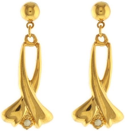 Behave - Dames oorbellen - Goudkleur hanger bloemstijl elegant - 4 cm