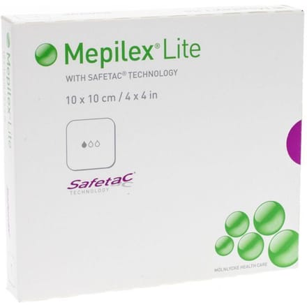 Mepilex Lite Dun Verb Sil Ster 10x10,00cm 5 284100