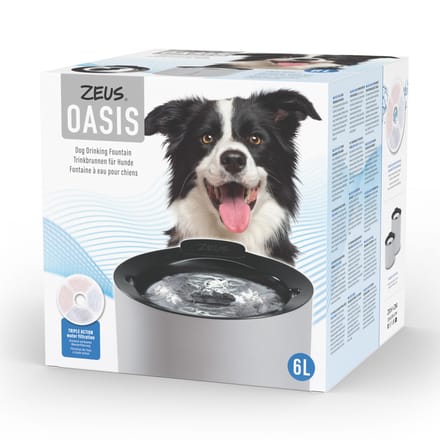 Zeus Oasis Drinkfontein, grijs 6 l Hond