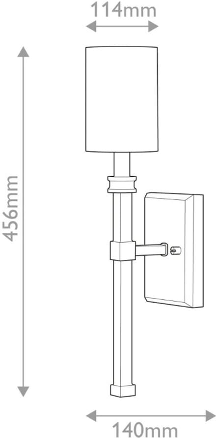 Hinkley LED Wandlamp Moore | 1X E27 Max 40W | Heritage Brass with Ivory Linen Shade