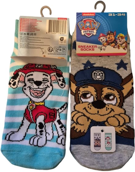 paw petrol snaeker soks 2 pack 31/34