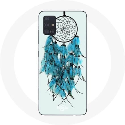 Samsung Galaxy A51 Case Dream Catcher Blauw Witte Achtergrond