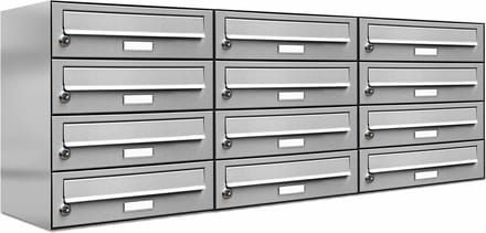 Brievenbus 12 personen 3*4 RVS muurmontage