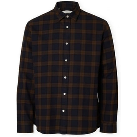 Overhemd Lange Mouw Selected Noos Regnoah Shirt - Demitasse/Sky Captain