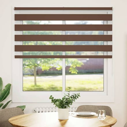 vidaXL - Zebra - rolgordijn - 150x100 - cm - stofbreedte - 145,9cm - polyester - bruin