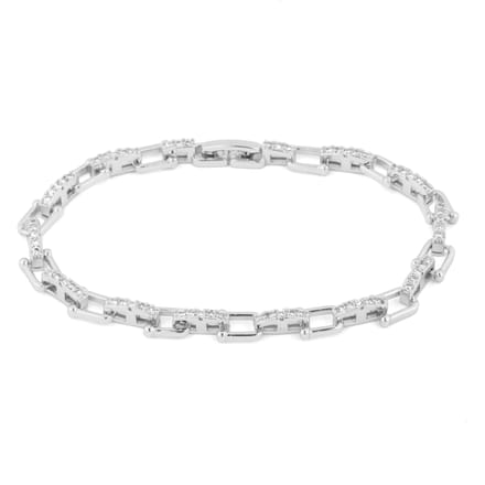 Bracelet - LUXENTER - Dordel - Zircone brillante - Finition rhodiée - Argent 925 white