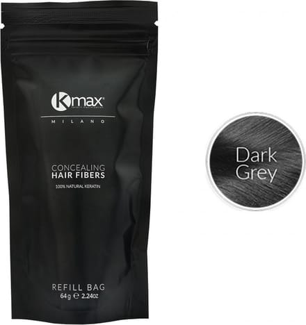 Kmax keratine haarvezels - Donkergrijs (64 gr)