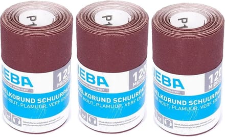 3x Veba Schuurpapier Rol Korrel 120  - Voordeelverpakking